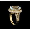 Image 4 : 6.31 ctw Aquamarine and Diamond Ring - 14KT Yellow Gold