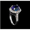 Image 4 : 5.63 ctw Tanzanite and Diamond Ring - 14KT White Gold