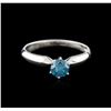 Image 1 : 14KT White Gold 0.57 ctw Round Cut Fancy Blue Diamond Solitaire Ring