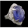 Image 1 : 14KT White Gold 13.23 ctw Tanzanite and Diamond Ring
