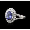 Image 1 : 14KT White Gold 2.18 ctw Tanzanite and Diamond Ring