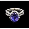 Image 2 : 4.41 ctw Tanzanite and Diamond Ring - 14KT White Gold