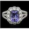 Image 1 : 14KT White Gold 2.19 ctw Tanzanite and Diamond Ring