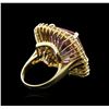 Image 3 : 14KT Yellow Gold 36.29 ctw Kunzite and Diamond Ring