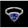 Image 2 : 2.02 ctw Tanzanite and Diamond Ring - 14KT White Gold