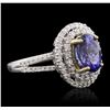 Image 1 : 14KT White and Yellow Gold 3.20 ctw Tanzanite and Diamond Ring