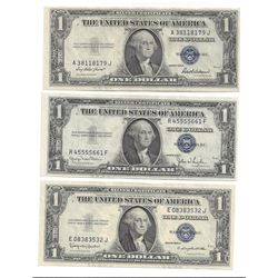 1935 Choice Uncirculated $1 Silver Certificate Currency Lot of 3