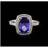 Image 2 : 14KT White Gold 2.71 ctw Tanzanite and Diamond Ring