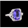 Image 1 : 14KT White Gold 3.34 ctw Tanzanite and Diamond Ring