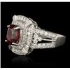 Image 1 : 14KT White Gold 2.67 ctw Spinel and Diamond Ring