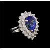 Image 1 : 5.15 ctw Tanzanite and Diamond Ring - 14KT White Gold