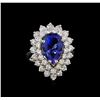 Image 2 : 5.15 ctw Tanzanite and Diamond Ring - 14KT White Gold