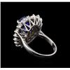 Image 3 : 5.15 ctw Tanzanite and Diamond Ring - 14KT White Gold