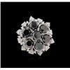 Image 1 : 10.51 ctw Black Diamond Ring - 14KT White Gold