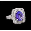 Image 1 : 3.62 ctw Tanzanite and Diamond Ring - 14KT White Gold