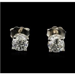 1.40 ctw Diamond Solitaire Earrings - 14KT White Gold