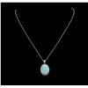 Image 1 : 8.63 ctw Opal and Diamond Pendant - 14KT White Gold