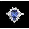 Image 2 : 14KT White Gold 3.05 ctw Tanzanite and Diamond Ring