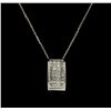 Image 1 : 1.00 ctw Diamond Pendant With Chain - 14KT White Gold