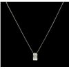 Image 2 : 1.00 ctw Diamond Pendant With Chain - 14KT White Gold