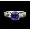 Image 1 : 18KT White Gold 1.53 ctw Tanzanite and Diamond Ring