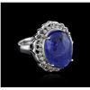 Image 1 : 14KT White Gold 18.03 ctw Tanzanite and Diamond Ring