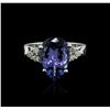 Image 2 : 14KT White Gold 4.58 ctw Tanzanite and Diamond Ring