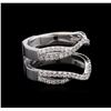 Image 2 : 0.74 ctw Diamond Wedding Ring Guard - 18KT White Gold