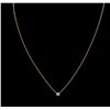 Image 2 : 14KT Rose Gold 0.09 ctw Diamond Solitaire Necklace