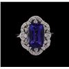 Image 2 : 14KT White Gold 4.71 ctw Tanzanite and Diamond Ring