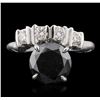 Image 2 : 14KT White Gold 0.50 ctw Black Diamond Ring
