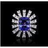 Image 2 : 14KT White Gold 4.46 ctw Tanzanite and Diamond Ring