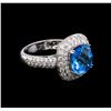 Image 1 : 5.46 ctw Topaz and Diamond Ring - 14KT White Gold