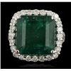 Image 2 : 14KT White Gold 8.51 ctw Emerald and Diamond Ring