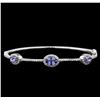 Image 1 : 1.64 ctw Tanzanite and Diamond Bracelet - 14KT White Gold