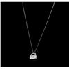 Image 2 : 14KT White Gold 0.13 ctw Diamond Purse Pendant With Chain