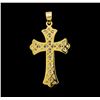 Image 2 : 0.60 ctw Diamond Cross Pendant - 14KT Yellow Gold