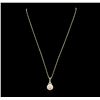 Image 2 : 14KT Yellow Gold 0.37 ctw Diamond Pendant With Chain