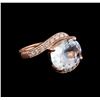 Image 1 : 3.30 ctw Aquamarine and Diamond Ring - 14KT Rose Gold