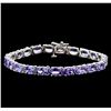 Image 1 : 14.86 ctw Tanzanite Bracelet - 14KT White Gold