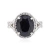 Image 2 : 14KT White Gold 5.62 ctw Sapphire and Diamond Ring