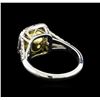 Image 3 : EGL USA Cert 2.86 ctw VS1 Fancy Yellow Diamond Ring - Platinum