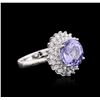 Image 1 : 14KT White Gold 4.36 ctw Tanzanite and Diamond Ring