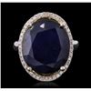 Image 2 : 14KT Two-Tone Gold 13.11 ctw Sapphire and Diamond Ring