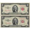 Image 1 : 1953 $2 AU Uncirculated Certificate Currency Lot of 2