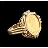 Image 2 : 14KT Yellow Gold 0.52 ctw Diamond and Cubic Zirconia Coin Ensemble