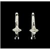Image 1 : 0.10 ctw Diamond Earrings - 14KT White Gold
