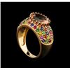 Image 4 : 7.13 ctw Multi Gemstone Ring - 14KT Rose Gold