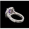 Image 3 : 3.79 ctw Tanzanite and Diamond Ring - 14KT White Gold