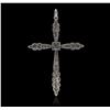 Image 2 : 14KT White Gold Diamond Cross Pendant